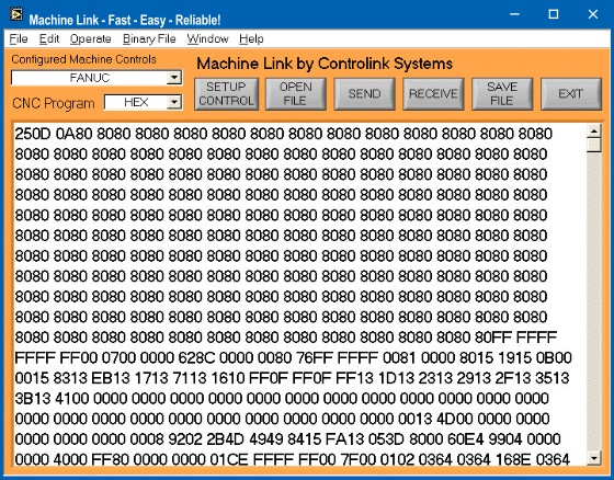 Machine Link Binary Editing Hex Files