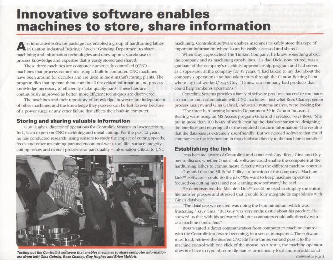 Innovatice software enables machines to store, share information - Page 1